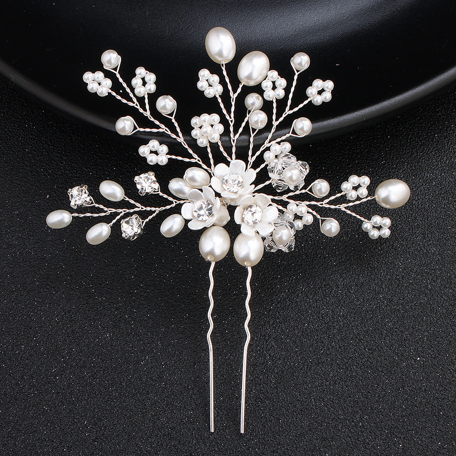 Simple Pearl Rhinestone Bridal Hairpin – ShreeBliss