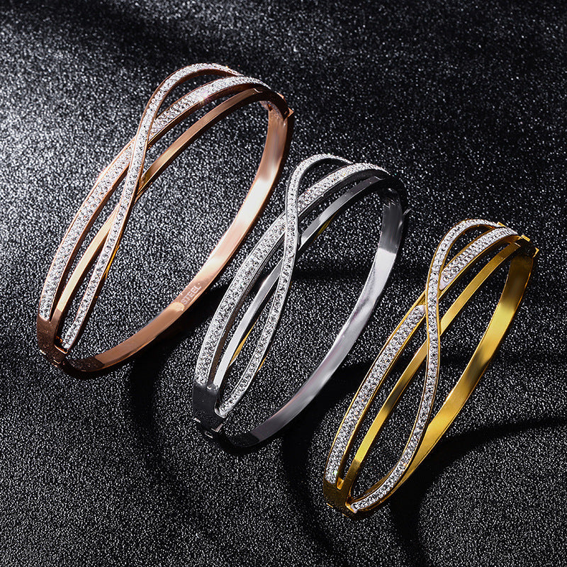 Personalized Geometric Diamond Titanium Steel Bracelet – ShreeBliss