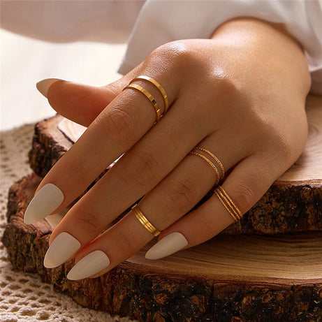 Bohemian Acrylic Silver Ring 10-piece Knuckle Ring Set – ShreeBliss