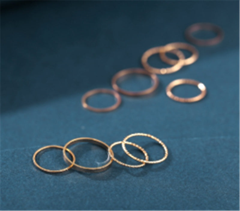 Bohemian Acrylic Silver Ring 10-piece Knuckle Ring Set – ShreeBliss