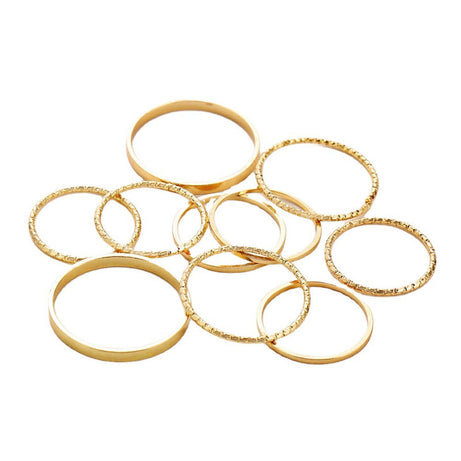 Bohemian Acrylic Silver Ring 10-piece Knuckle Ring Set – ShreeBliss