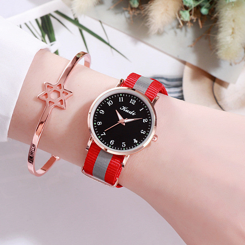 Luminous Starry Sky Watch for Ladies - Casual Rainbow Canvas Strap - ShreeBliss