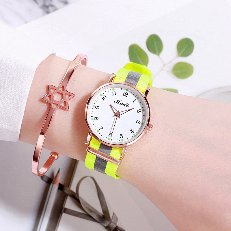 Luminous Starry Sky Watch for Ladies - Casual Rainbow Canvas Strap - ShreeBliss