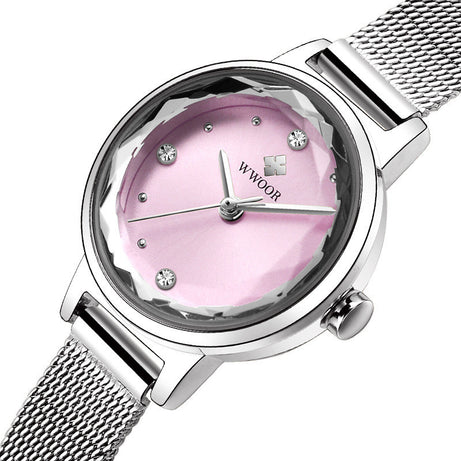 Simple Women’s Quartz Watch with Mesh Strap - ShreeBliss