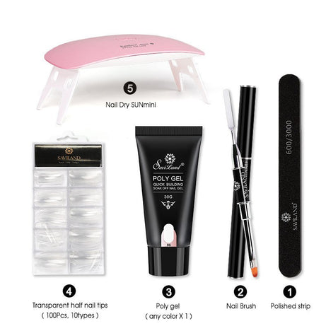 Quick Extension Gel Nail Set - Crystal Gel - ShreeBliss