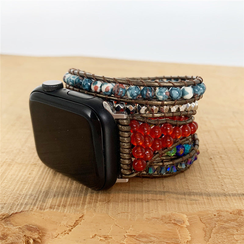 Natural Quartz Rough Woven Watch Band - ShreeBliss