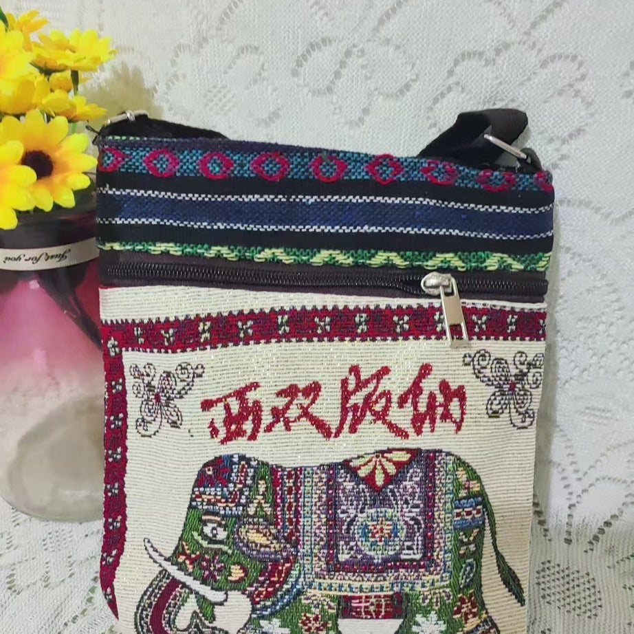 Ethnic Embroidered Elephant Crossbody Bag – ShreeBliss