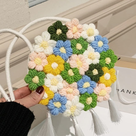 Ethnic Fluffy Floral Round Bag – ShreeBliss
