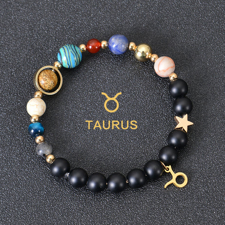 Eight Planets Twelve Constellations Frosted Stone Beaded Bracelet – ShreeBliss