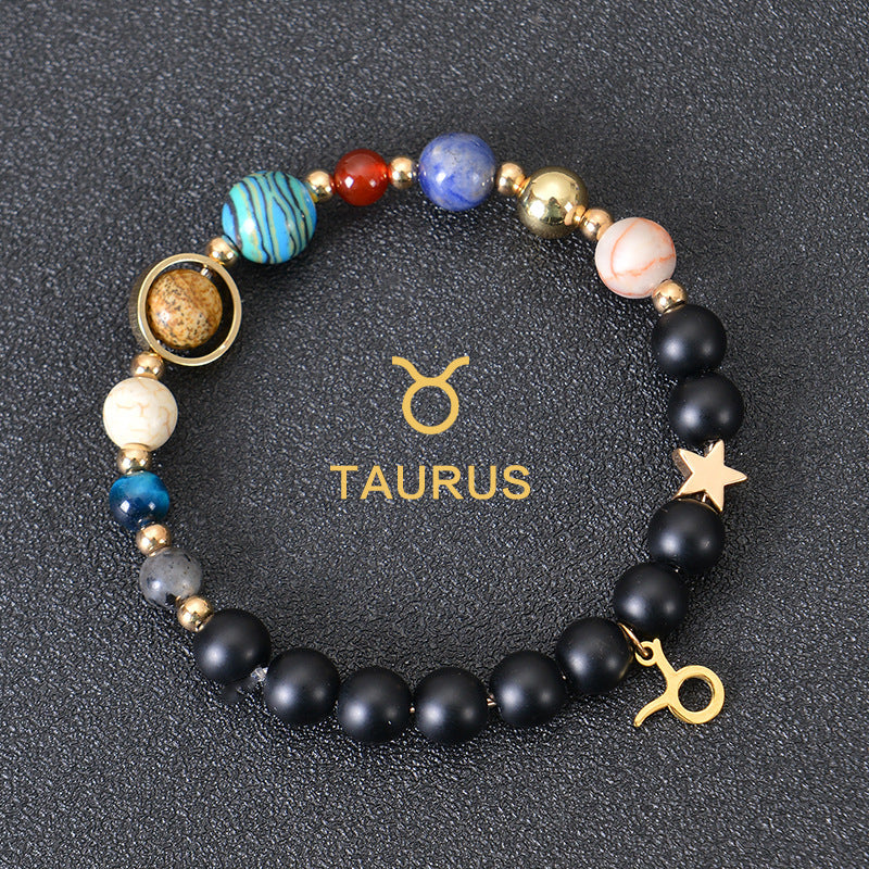 Eight Planets Twelve Constellations Frosted Stone Beaded Bracelet – ShreeBliss