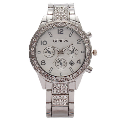 Diamond Digital Calendar Quartz Watch - ShreeBliss