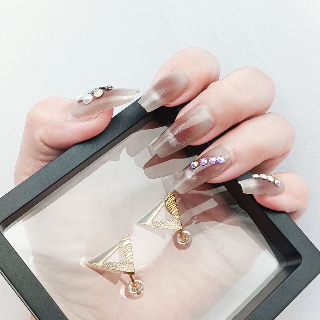 Light Dark Red Cross Armor Nail Art - ShreeBliss