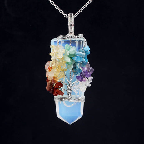 Crystal Column Tree of Life Pendant Necklace – ShreeBliss