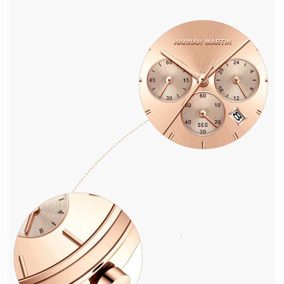 Stainless Steel Chain Butterfly Double Snap Watch