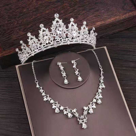 Bridal Rhinestone Crown Necklace Set – ShreeBliss