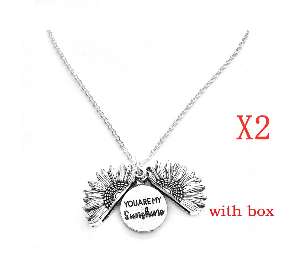 Sunflower Double Lettering Necklace - ShreeBliss