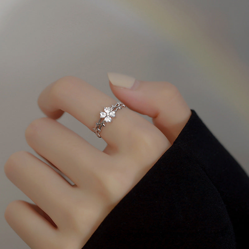 Lucky Four-Leaf Clover Ring Female Fashion – ShreeBliss