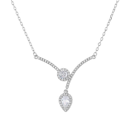 Micro Inlaid Zircon Water Drop V-Necklace – ShreeBliss