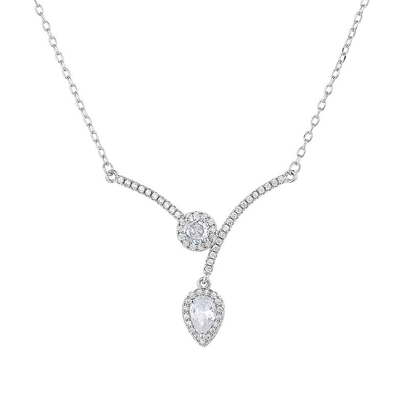 Micro Inlaid Zircon Water Drop V-Necklace – ShreeBliss