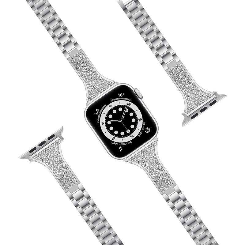 Three-Bead Paste Belt Stainless Steel Watch - ShreeBliss