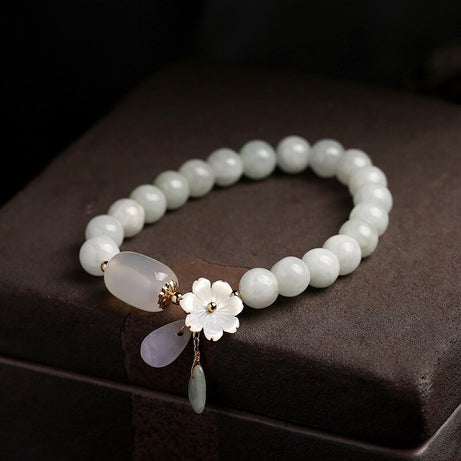 Shell Flower Jade Water Drop Bracelet – ShreeBliss