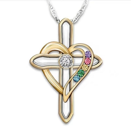 Colorful Cross Love Gemstone Pendant – ShreeBliss