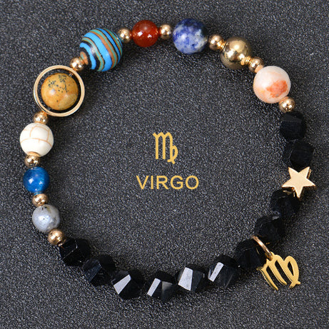 Eight Planets Twelve Constellations Frosted Stone Beaded Bracelet – ShreeBliss