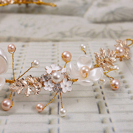Luxury Pearl Ceramic Bridal Headdress – ShreeBliss