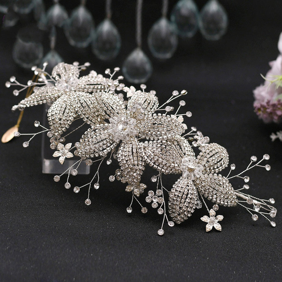 Bridal Flower Rhinestone Hairband – ShreeBliss