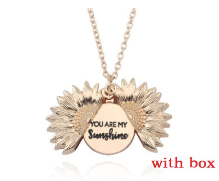 Sunflower Double Lettering Necklace - ShreeBliss