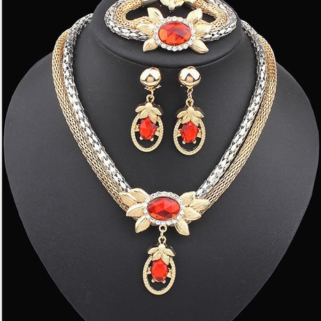 Bridal Crystal Flower Jewelry Set (4PCS) – ShreeBliss