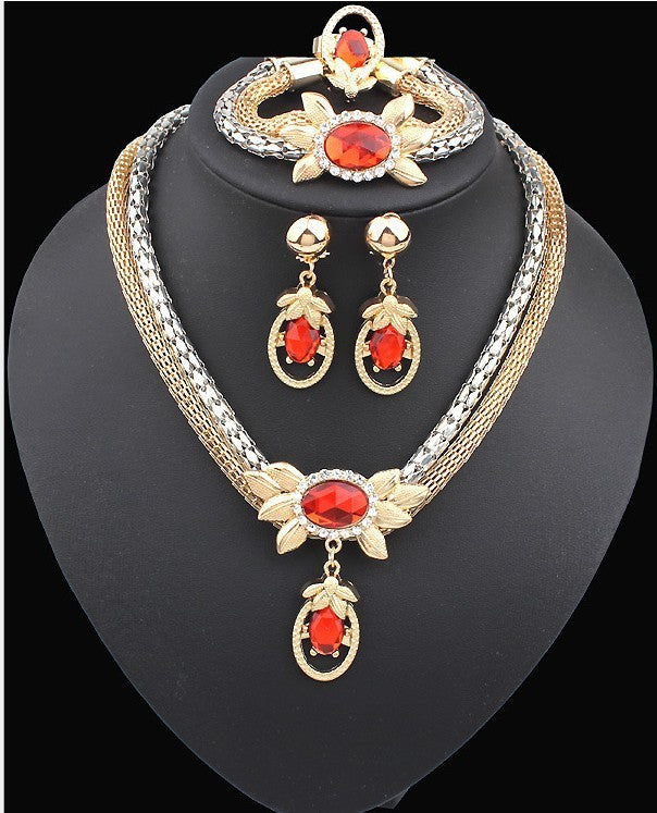 Bridal Crystal Flower Jewelry Set (4PCS) – ShreeBliss