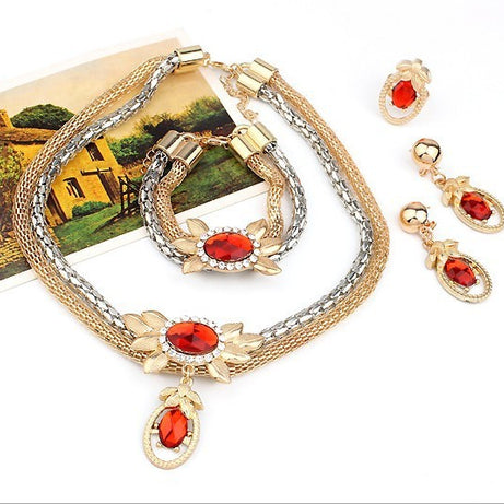 Bridal Crystal Flower Jewelry Set (4PCS) – ShreeBliss