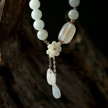 Shell Flower Jade Water Drop Bracelet – ShreeBliss