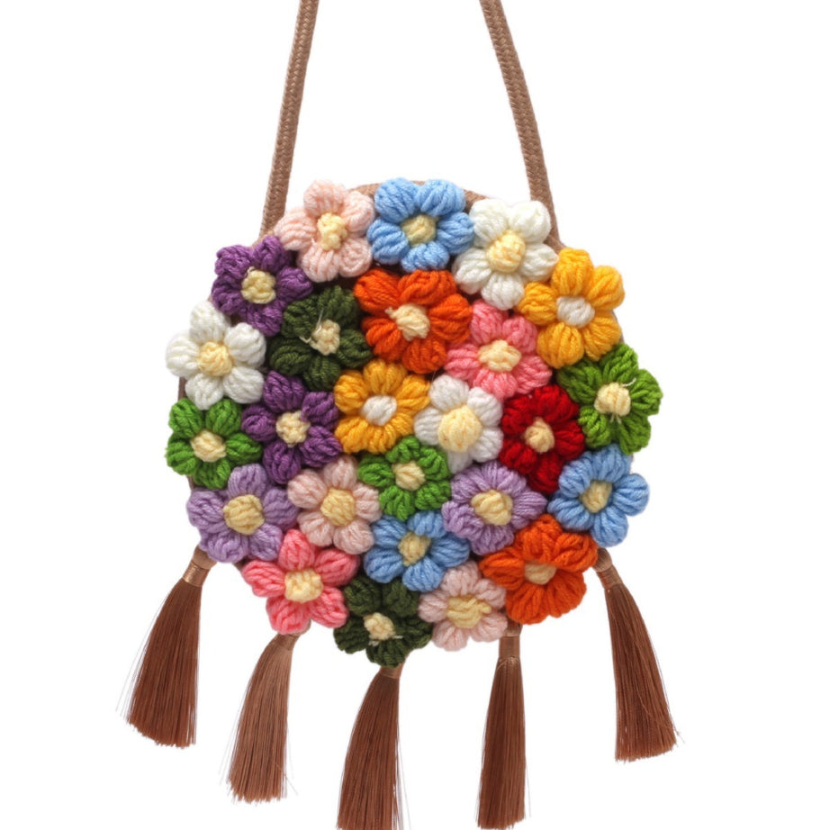 Ethnic Fluffy Floral Round Bag – ShreeBliss