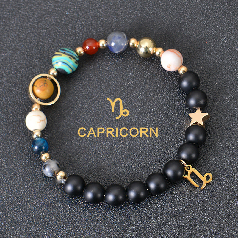 Eight Planets Twelve Constellations Frosted Stone Beaded Bracelet – ShreeBliss