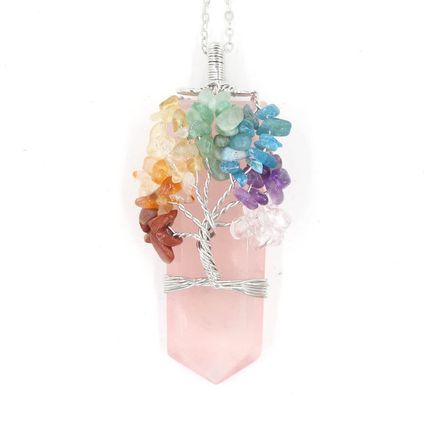 Crystal Column Tree of Life Pendant Necklace – ShreeBliss
