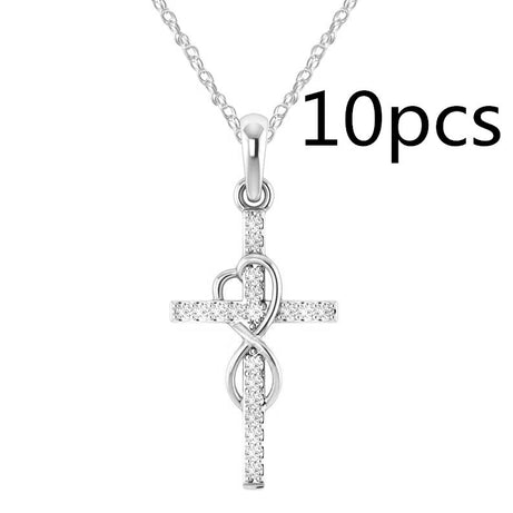 Alloy Eight-Character Cross Pendant Necklace – ShreeBliss