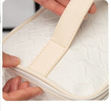 White Large Capacity Portable Travel Makeup Bag - Spacious & Stylish Organizer - ShreeBliss