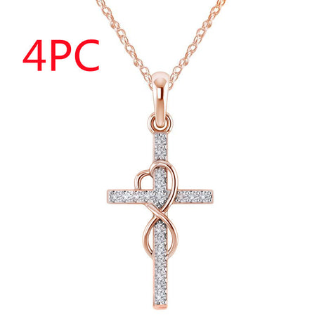 Alloy Eight-Character Cross Pendant Necklace – ShreeBliss