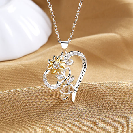 Two-Color Sunflower Pendant Necklace – ShreeBliss