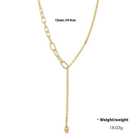 Punk Zircon Skull Y-Shaped Necklace – ShreeBliss