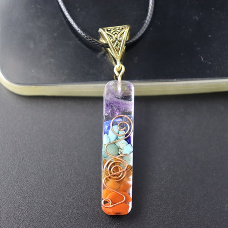 Retro 7 Chakra Healing Crystal Pendant – ShreeBliss