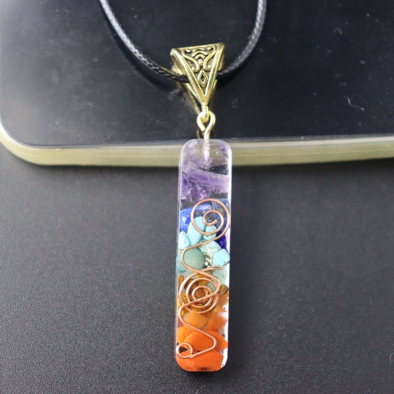 Retro 7 Chakra Healing Crystal Pendant – ShreeBliss