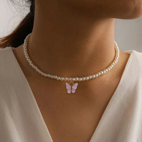 Opal Bow Knot Pearl Necklace – ShreeBliss