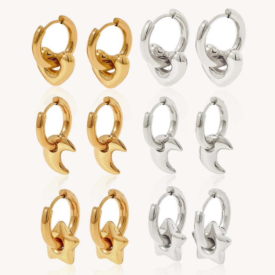 XINGX Earrings Stainless Steel Glossy Earrings - ShreeBliss