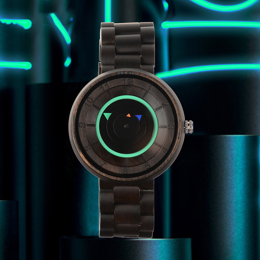 No Pointer Concept Wood Quartz Watch - ShreeBliss