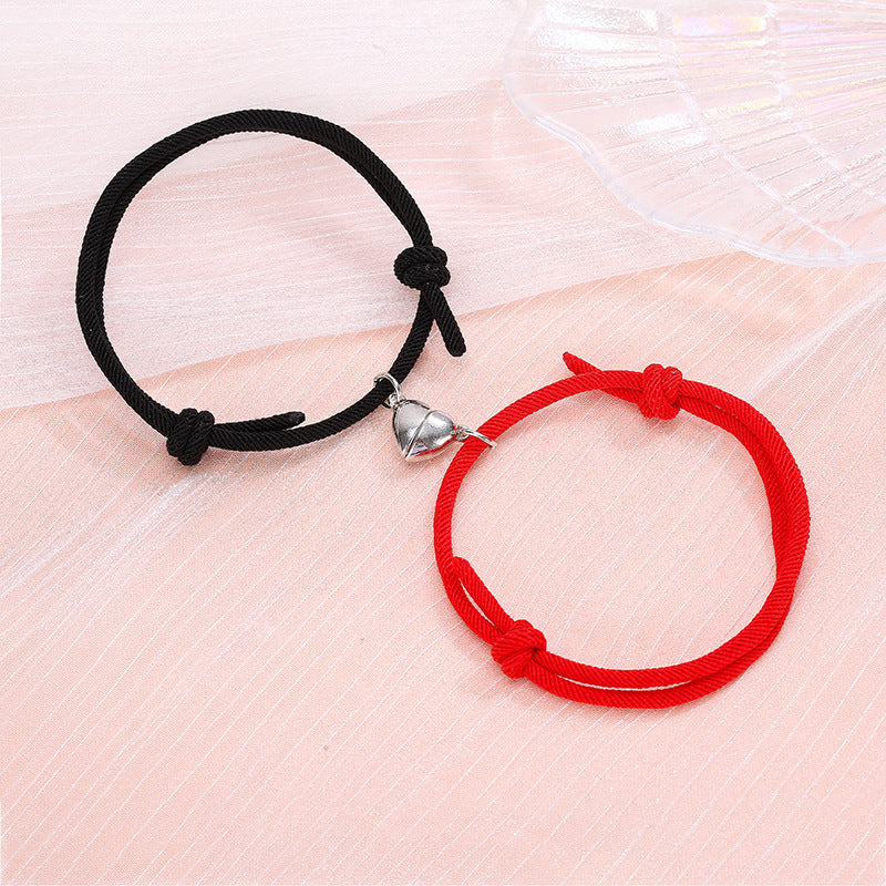Simple Alloy Love Magnets Attracting Couple Bracelets - ShreeBliss