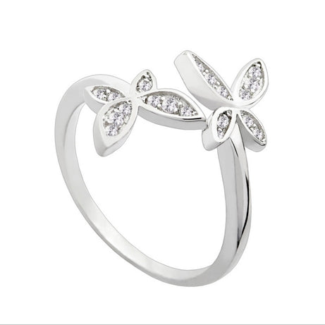 Sterling Silver Adjustable Butterfly Ring – ShreeBliss