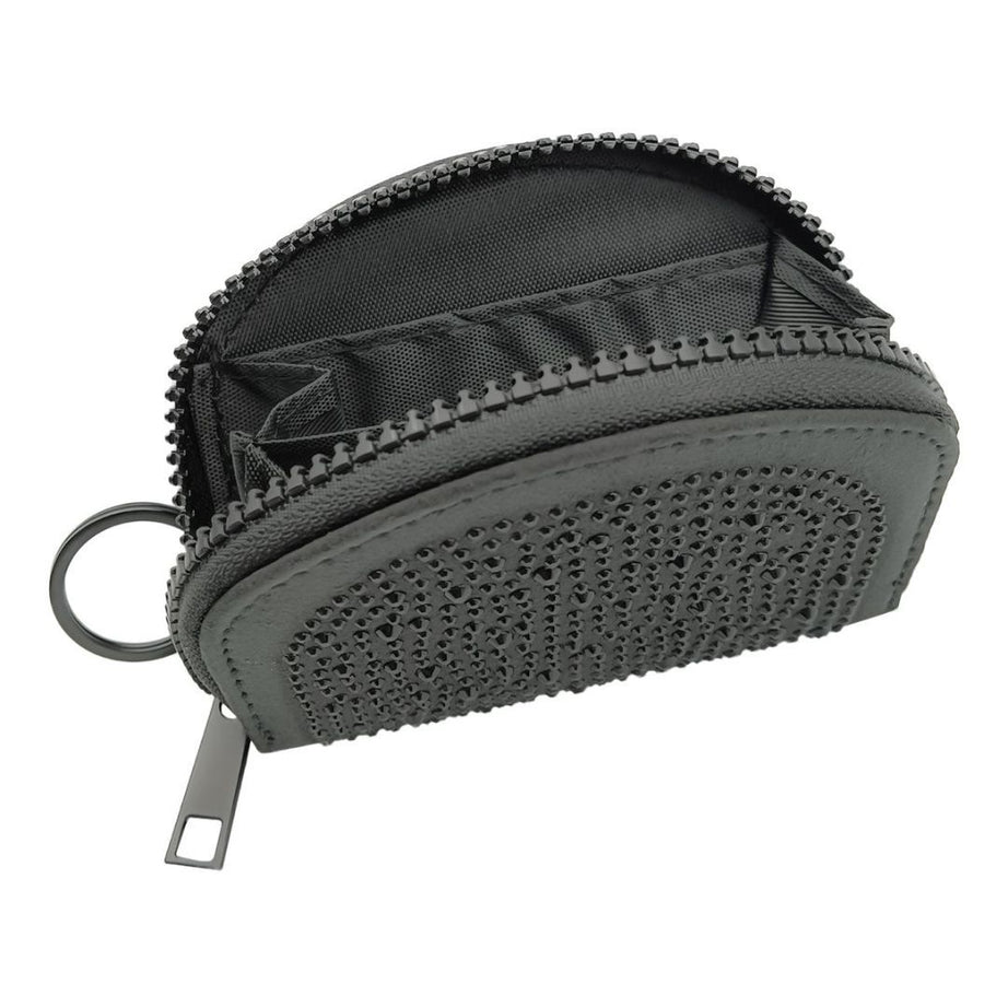 Hot Diamond Pouch Curved Black Wallet - ShreeBliss